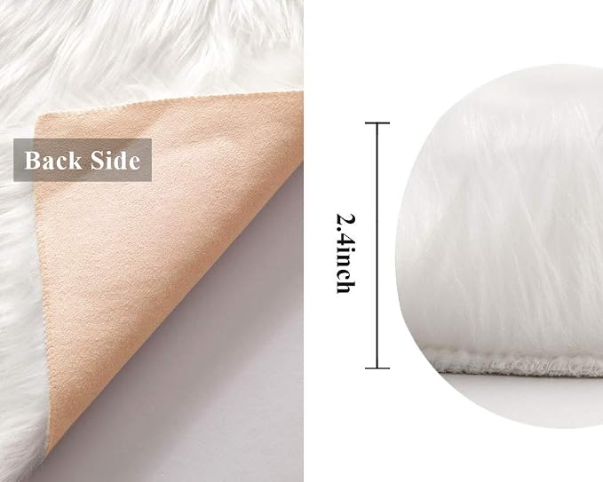 MIULEE Fluffy Rug Soft Shaggy Faux Fur Area Rug Luxury Plush Rectangle Carpet - Image 2