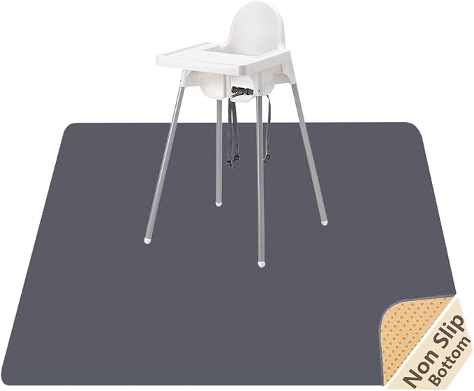 Splat Mat for Under High Chair/Arts/Crafts, WOMUMON Washable Spill Mat by WOMUMON