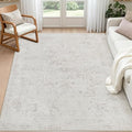 5x7 Area Rugs for Living Room: Vintage Boho Neutral Washable Rug Indoor Soft by Luxturiy