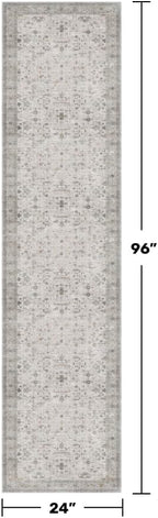Light Gray Washable 2x8 Hallway Runners, Kitchen Runner Rug, Non-Slip & Stain - Image 2