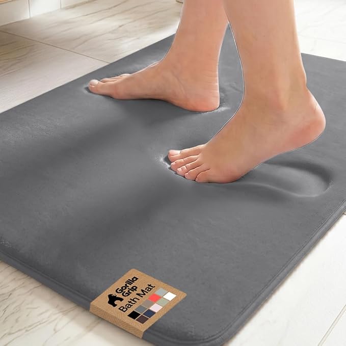 GORILLA GRIP® Memory Foam Bath Rugs, Soft Absorbent Velvet Bathroom Mats by Unknown