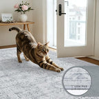 Round Area Rug for Living Room: 6ft Vintage Boho Neutral Washable Circle Rug - Image 6