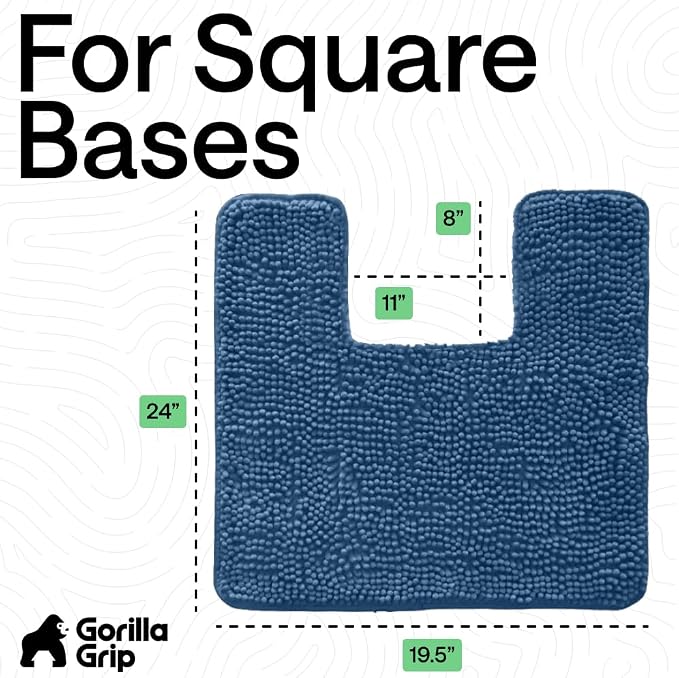 GORILLA GRIP Plush Absorbent Shaggy Chenille Bath Rug Mat - Image 2