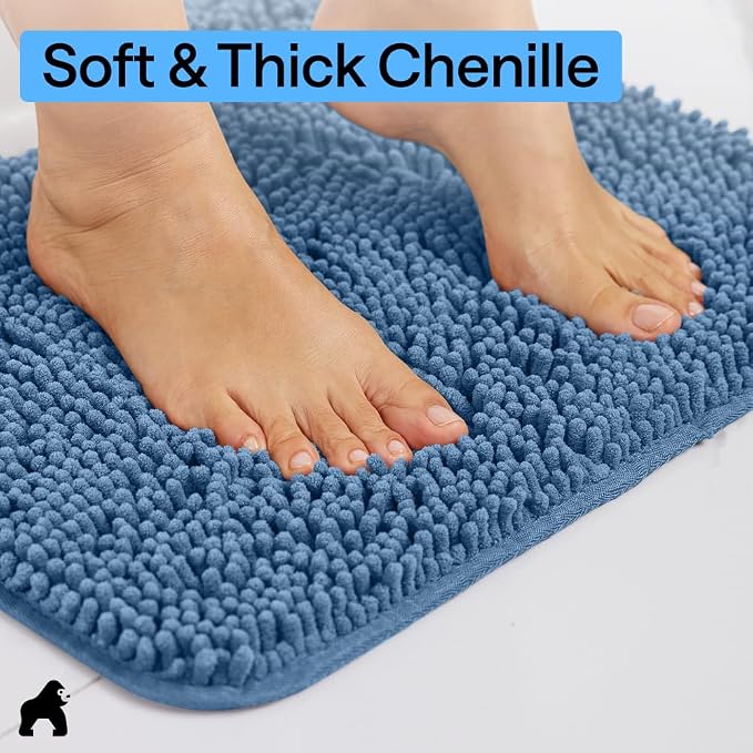 GORILLA GRIP Plush Absorbent Shaggy Chenille Bath Rug Mat - Image 5