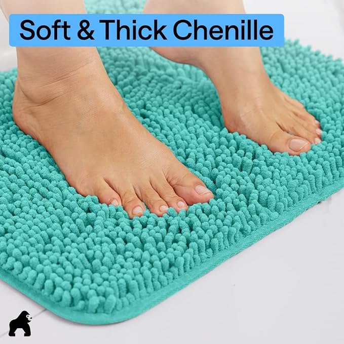 GORILLA GRIP Bath Rug Mat 44x26, Soft Absorbent Chenille, Quick Dry Microfiber - Image 4