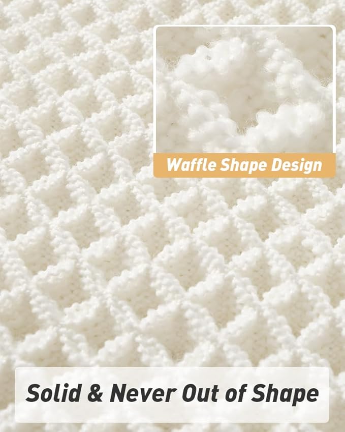 AMOAMI Upgraded Waffle Bath Mat, Super Absorbent Non Slip Bath Mats - Image 5