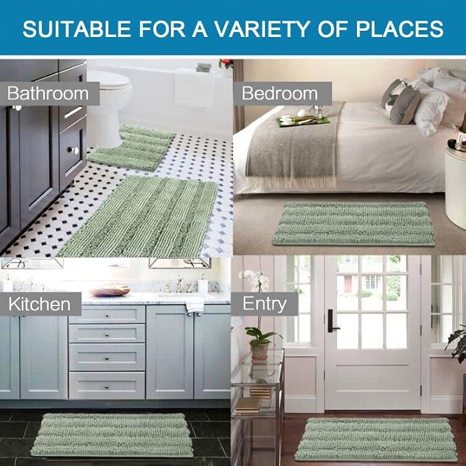 H.VERSAILTEX Bathroom Rugs Bath Rug Set 2 Piece Bathroom Contour Rug Toilet Mat - Image 6