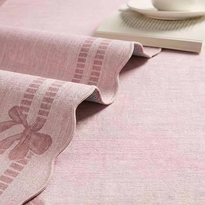 Latte&Fog 5x7 Pink Rug for Girls Bedroom, Washable Scalloped Bow Area Rugs for - Image 8