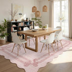 Latte&Fog 5x7 Pink Rug for Girls Bedroom, Washable Scalloped Bow Area Rugs for - Image 5
