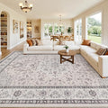 10x12 Area Rug for Living Room: Vintage Boho Neutral Washable Rug Indoor Soft by Luxturiy