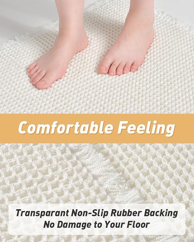 AMOAMI Upgraded Waffle Bath Mat, Super Absorbent Non Slip Bath Mats - Image 4