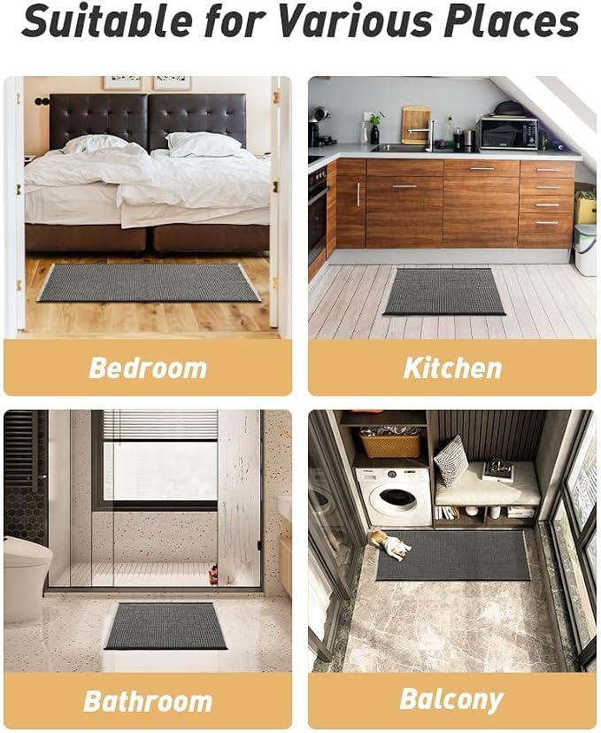 AMOAMI Upgraded Waffle Bath Mat, Super Absorbent Non Slip Bath Mats - Image 7