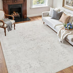 5x7 Area Rugs for Living Room: Vintage Boho Neutral Washable Rug Indoor Soft - Image 3