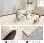 3x5 Area Rugs for Living Room: Vintage Boho Neutral Washable Rug Indoor Soft - Image 4