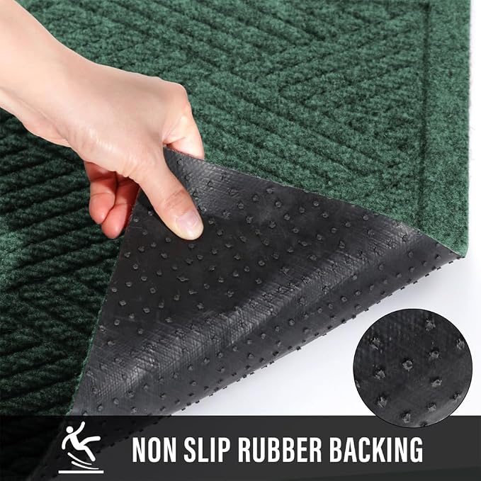 HIYARD Sturdy Front Door Mat, Absorbent Muddy Dirt Resist Welcome Door Mats - Image 4