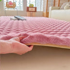 Dusty Rose Rabbit Plush Rug 6'x9', Fluffy Faux Fur Shaggy Area Rug - Image 8