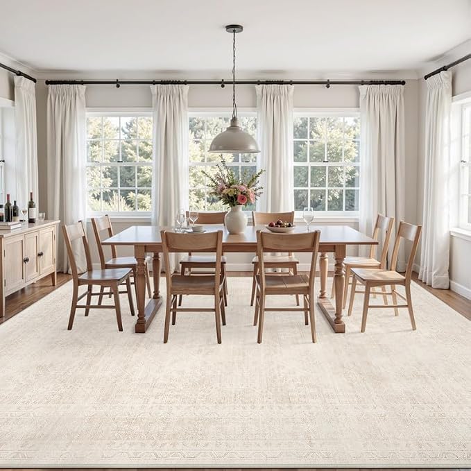 3x5 Area Rugs for Living Room: Vintage Boho Neutral Washable Rug Indoor Soft - Image 9
