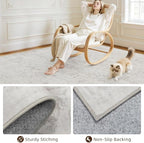 5x7 Area Rugs for Living Room: Vintage Boho Neutral Washable Rug Indoor Soft - Image 4