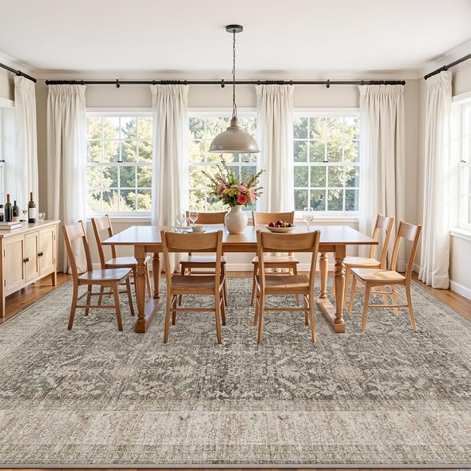 6x9 Area Rugs for Living Room: Vintage Boho Neutral Washable Rug Indoor Soft - Image 9