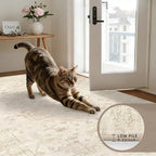 Round Area Rug for Living Room: 8ft Vintage Boho Neutral Washable Circle Rug - Image 6