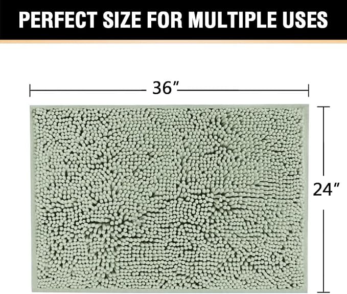 H.VERSAILTEX Bath Mat for Bathroom Non Slip Luxury Chenille Ultra Soft Bath - Image 2