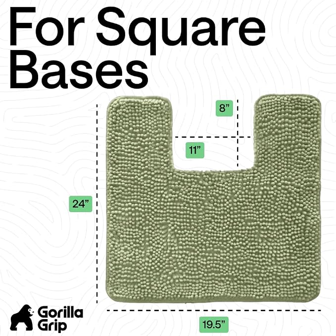 GORILLA GRIP Plush Absorbent Shaggy Chenille Bath Rug Mat - Image 2