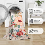 DUKINO 2x5 Runner Rug for Hallway, Washable Kitchen Floral Runner Rug - Image 8