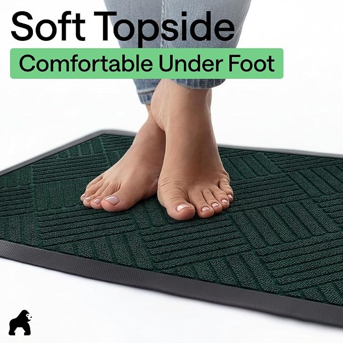 GORILLA GRIP 100% Waterproof All-Season WeatherMAX Doormat US Designed Natural - Image 8