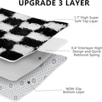 Checkered Area Rugs for Bedroom Living Room, 8x10 Black and White Fluffy Soft - Image 5