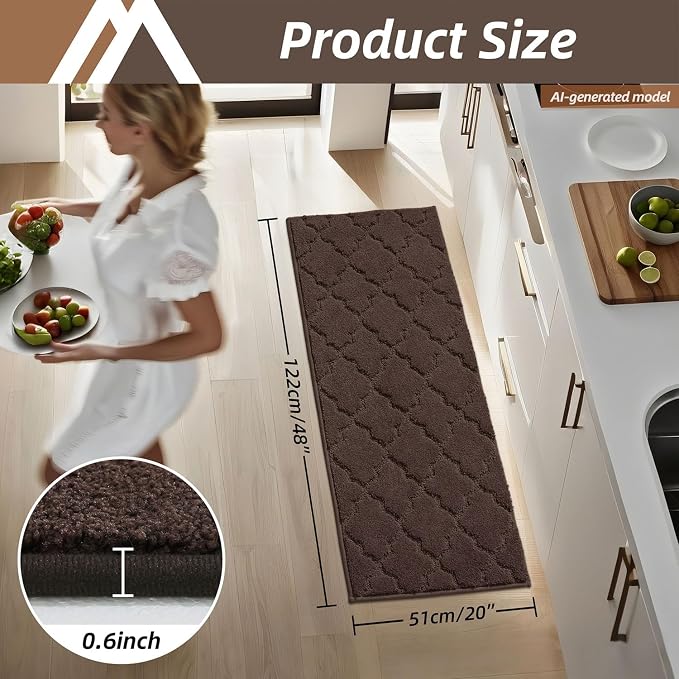 COSY HOMEER-Kitchen-Rugs 20"x48" Non-Slip Absorbent Soft Kitchen Runner Rug - Image 7