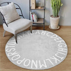 Topotdor Round Kids Play Rug Alphabet Nursery Area Rug Extra Large Soft - Image 2