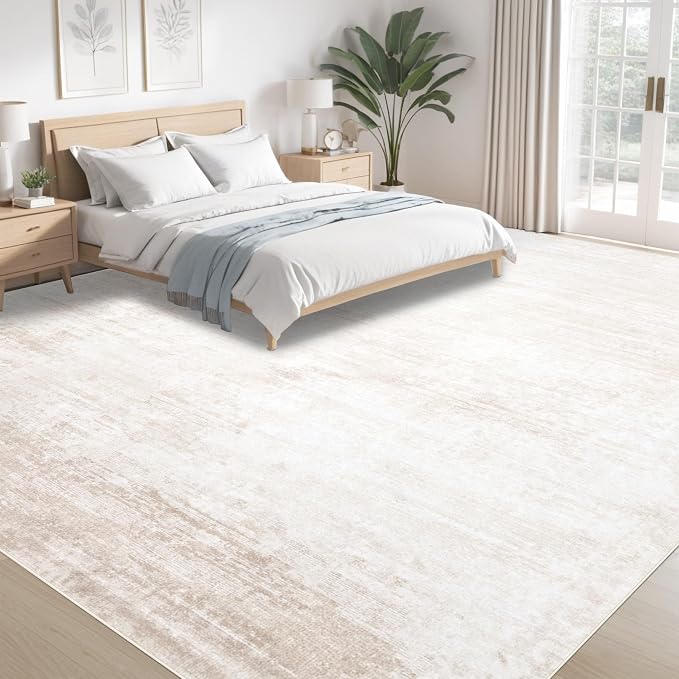 Area Rugs 10x14 Living Room: Washable Rug Modern Abstract Large Rugs Soft Non - Image 4