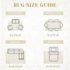 9x12 Area Rugs for Living Room: Washable Large Vintage Floral Rug Low Pile - Image 7