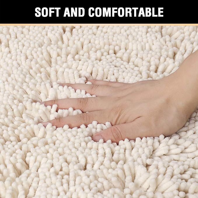 H.VERSAILTEX Microfiber Bath Rugs Chenille Floor Mat Ultra Soft Washable - Image 4