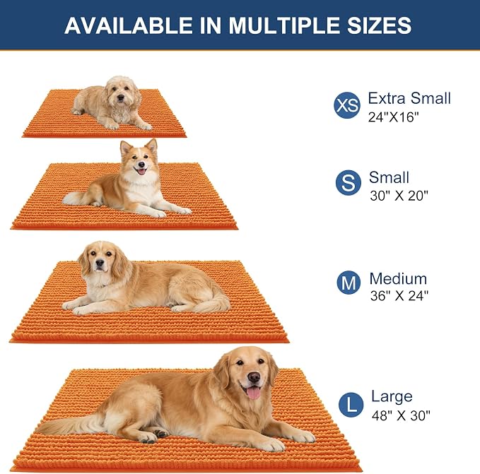 OLANLY Dog Door Mat for Muddy Paws 44x24, Ultra Absorbent Chenille Mud Doormat - Image 2