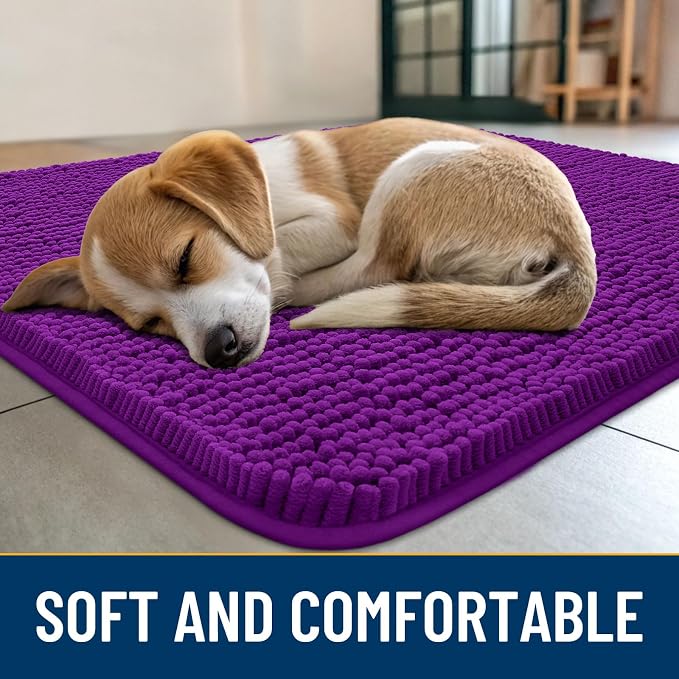 Smiry Dog Door Mat for Muddy Paws 36x24, Absorbent Dirt Trapper, Non-Slip - Image 2