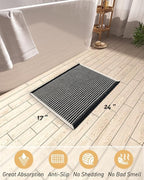 AMOAMI Upgraded Waffle Bath Mat, Super Absorbent Non Slip Bath Mats - Image 2