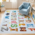 ABC Rug for Kids Playroom, Non Slip Washable Classroom Rug, Alphabet Numbers by Bildenly