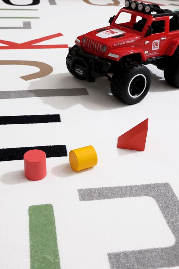 Topotdor Rainbow Kids Play Rug Alphabet Nursery Area Rug Extra Large Soft - Image 8