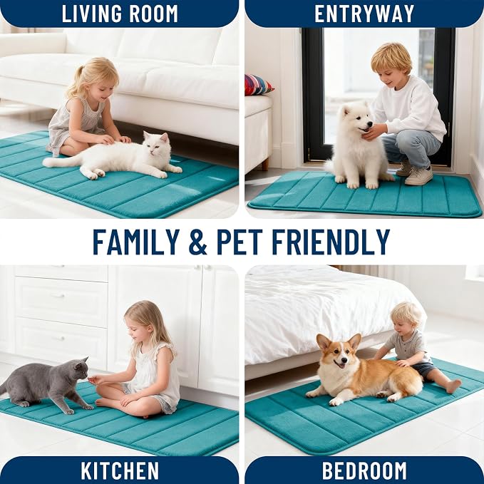 OLANLY Memory Foam Bath Mat 47x24, Super Soft Absorbent Bathroom Rugs, Quick Dry - Image 9