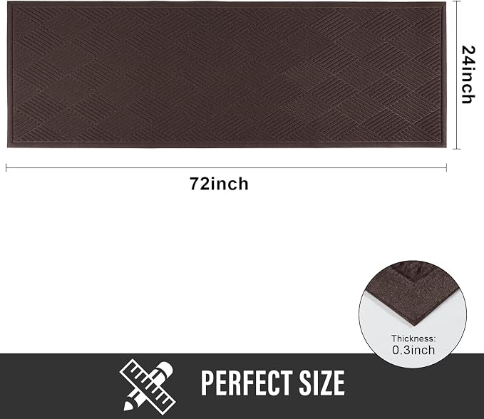 HIYARD Sturdy Front Door Mat, Absorbent Muddy Dirt Resist Welcome Door Mats - Image 2