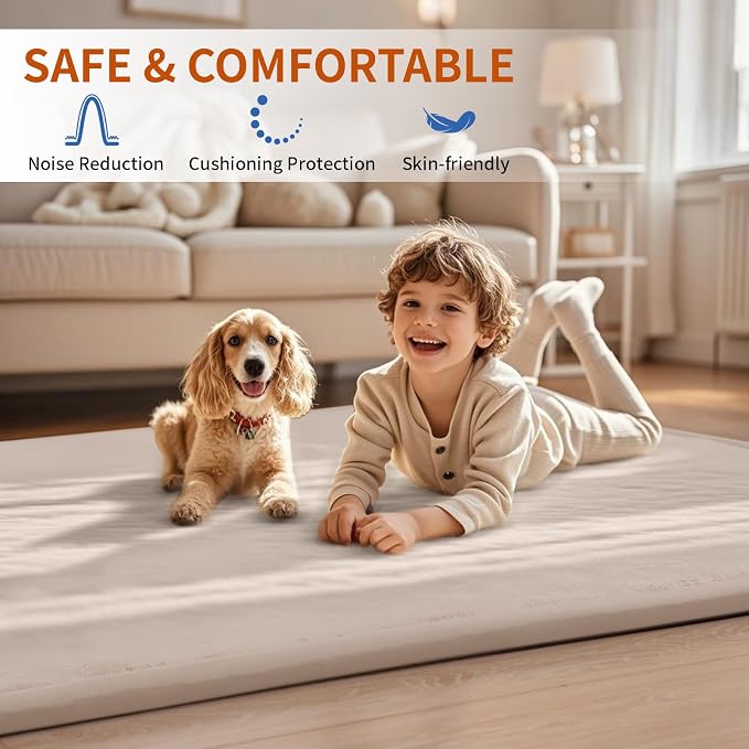 ACOMOPACK Baby Play Mat for Floor, 1.3" Thick Memory Foam Area Rug for Living - Image 3
