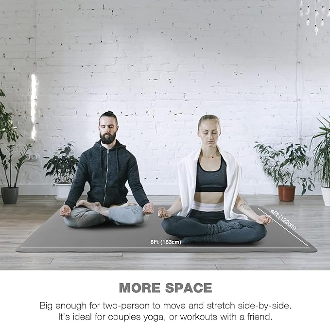 UMINEUX Large Yoga Mat for Men and Women 1/4 & 2/5 Inch Extra Thick TPE Fitness - Image 5
