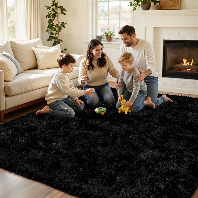 5x7 Area Rug for Living Room, Ultra Soft Fluffy Shag Rugs for Bedroom, Non-Slip - Image 5