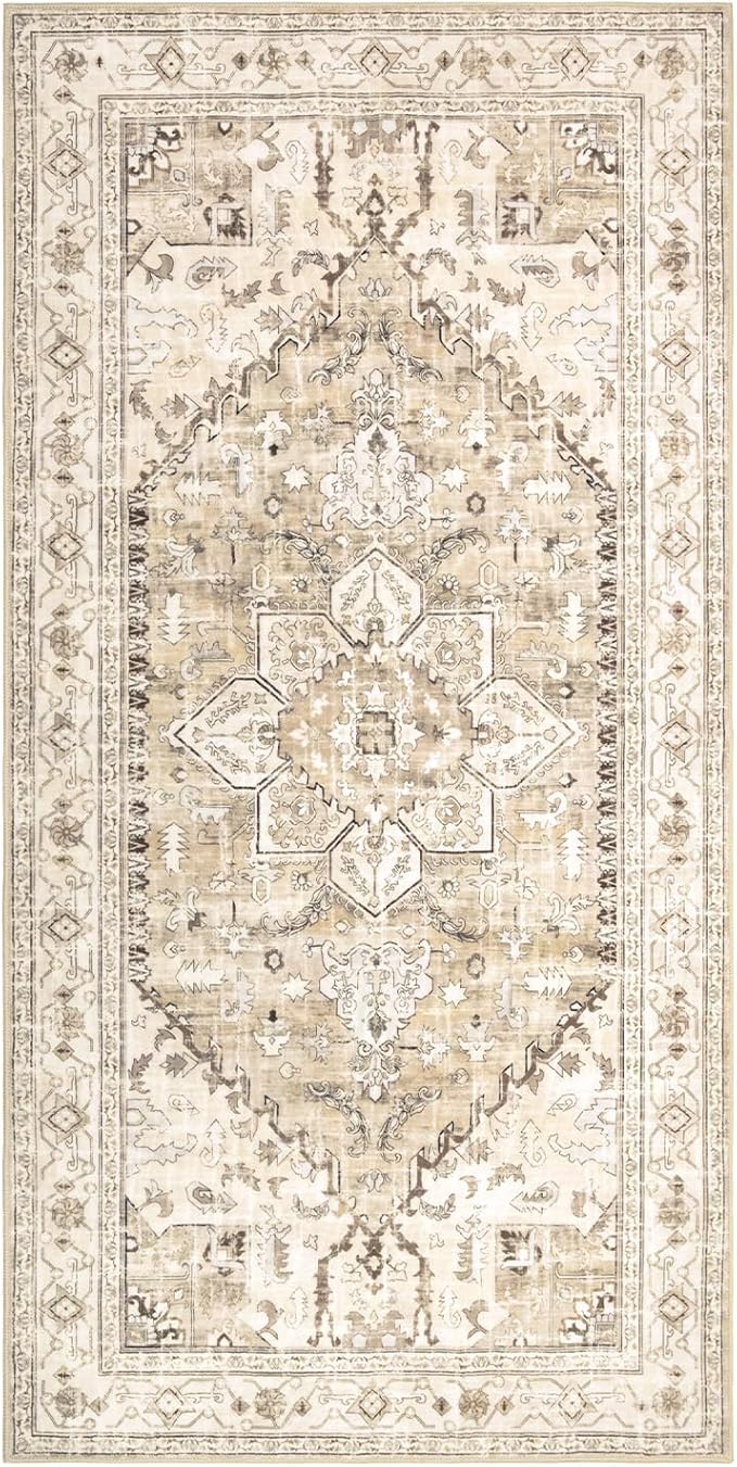 Yamaziot Washable Runner Rug, 3x6 Non-Slip Boho Vintage Hallway Rug - Image 6