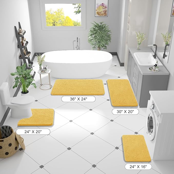 OLANLY Bathroom Runner Rugs 70x24, Extra Soft Absorbent Chenille Bath Rugs - Image 2