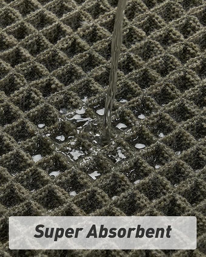 Upgraded Waffle Bath Mat Set of 2, Super Absorbent Non Slip Bath Mats - Image 3