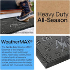 GORILLA GRIP 100% Waterproof All-Season WeatherMAX Doormat 35x23, US Designed - Image 3