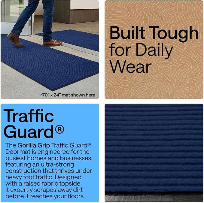 GORILLA GRIP Waterproof Traffic Guard Door Mat, 2 Pack Heavy Duty Entryway Mats - Image 3