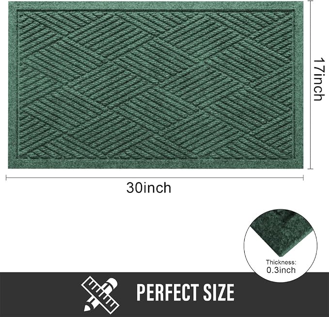 HIYARD Sturdy Front Door Mat, Absorbent Muddy Dirt Resist Welcome Door Mats - Image 2